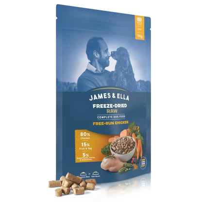 James & Ella Complete Freeze-Dried Raw Dog Food ❘ Free Run Chicken ❘ Freeze-Dried Dog Food, Packed with Protein, Essential Oils & Minerals for Happy, Healthy Dogs, Lightweight & Gluten Free (500g) - Sayby’s