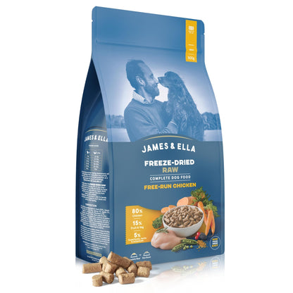 James & Ella Complete Freeze-Dried Raw Dog Food ❘ Free Run Chicken ❘ Freeze-Dried Dog Food, Packed with Protein, Essential Oils & Minerals for Happy, Healthy Dogs, Lightweight & Gluten Free (500g) - Sayby’s