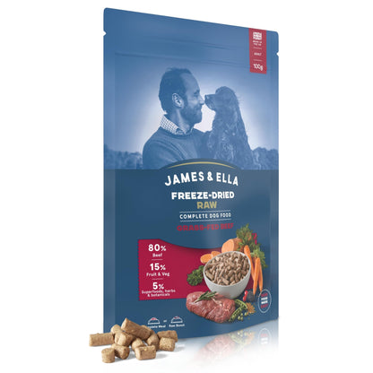 James & Ella Complete Freeze-Dried Raw Dog Food ❘ Free Run Chicken ❘ Freeze-Dried Dog Food, Packed with Protein, Essential Oils & Minerals for Happy, Healthy Dogs, Lightweight & Gluten Free (500g) - Sayby’s