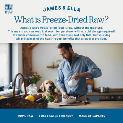 James & Ella Complete Freeze-Dried Raw Dog Food ❘ Free Run Chicken ❘ Freeze-Dried Dog Food, Packed with Protein, Essential Oils & Minerals for Happy, Healthy Dogs, Lightweight & Gluten Free (500g) - Sayby’s
