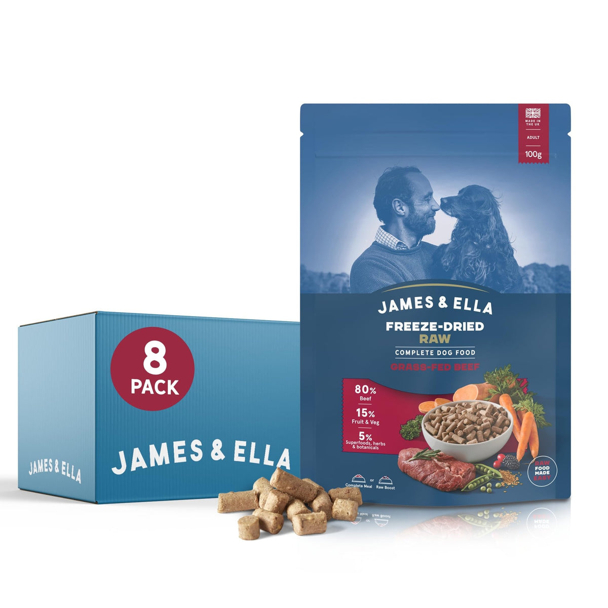 James & Ella Complete Freeze-Dried Raw Dog Food ❘ Free Run Chicken ❘ Freeze-Dried Dog Food, Packed with Protein, Essential Oils & Minerals for Happy, Healthy Dogs, Lightweight & Gluten Free (500g) - Sayby’s