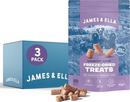 James & Ella Freeze-Dried Dog Treats (40g) ❘ Delicious Country Game Freeze-Dried Dog Treats, Packed with Protein, Essential Oils & Minerals for Happy, Healthy Dogs, Lightweight & Gluten Free - Sayby’s
