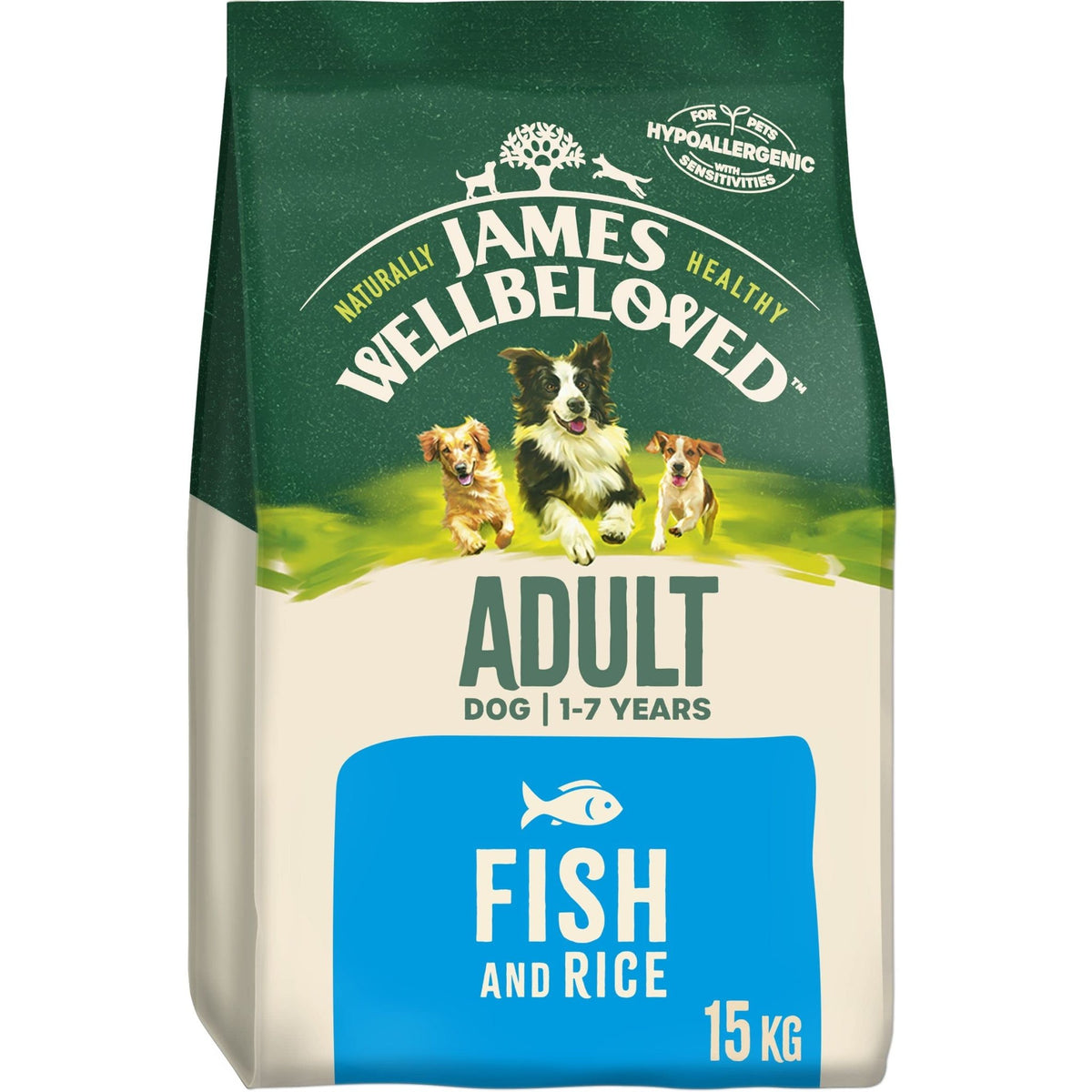 JAMES WELLBELOVED - Hypoallergenic Adult Dry Dog Food - 15 kg - Turkey & Rice - Bulk Dog Food Pack - Sayby’s