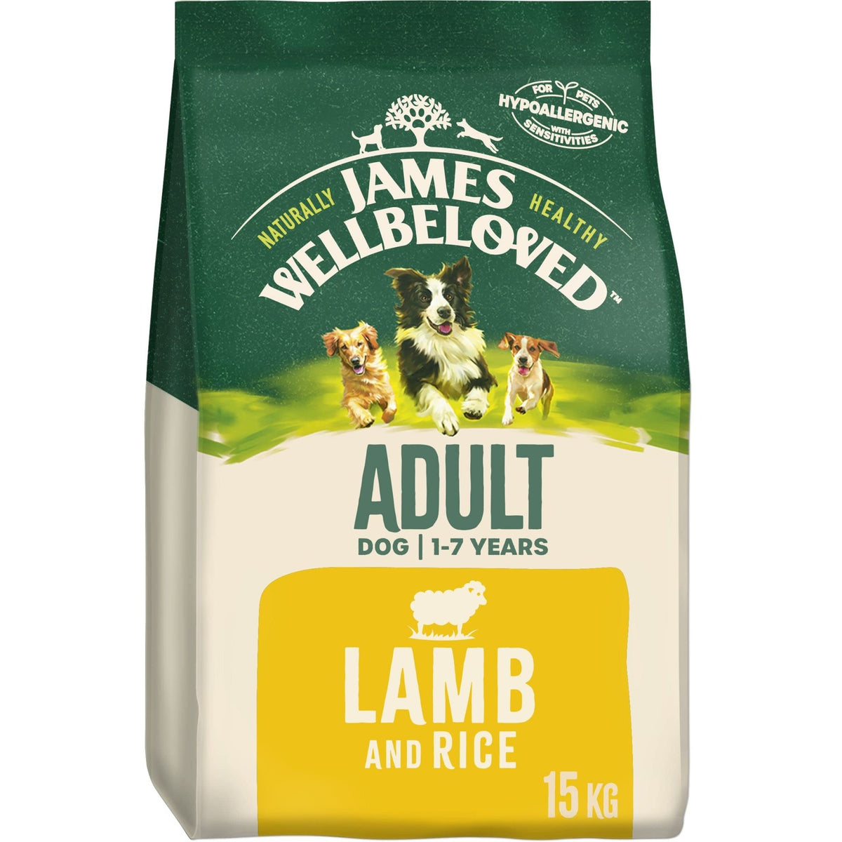 JAMES WELLBELOVED - Hypoallergenic Adult Dry Dog Food - 15 kg - Turkey & Rice - Bulk Dog Food Pack - Sayby’s