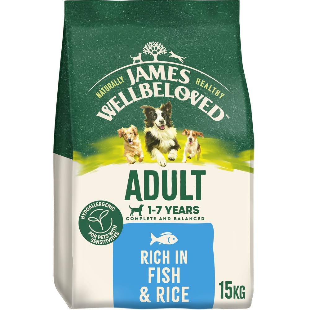JAMES WELLBELOVED - Hypoallergenic Adult Dry Dog Food - 15 kg - Turkey & Rice - Bulk Dog Food Pack - Sayby’s