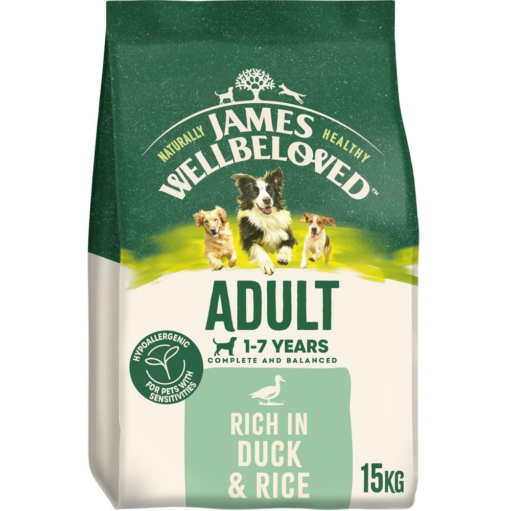 JAMES WELLBELOVED - Hypoallergenic Adult Dry Dog Food - 15 kg - Turkey & Rice - Bulk Dog Food Pack - Sayby’s