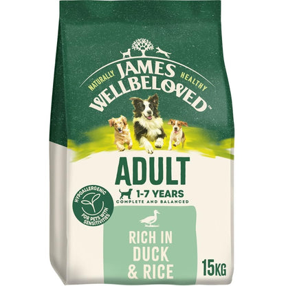 JAMES WELLBELOVED - Hypoallergenic Adult Dry Dog Food - 15 kg - Turkey & Rice - Bulk Dog Food Pack - Sayby’s