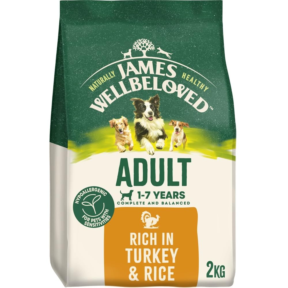 JAMES WELLBELOVED - Hypoallergenic Adult Dry Dog Food - 15 kg - Turkey & Rice - Bulk Dog Food Pack - Sayby’s