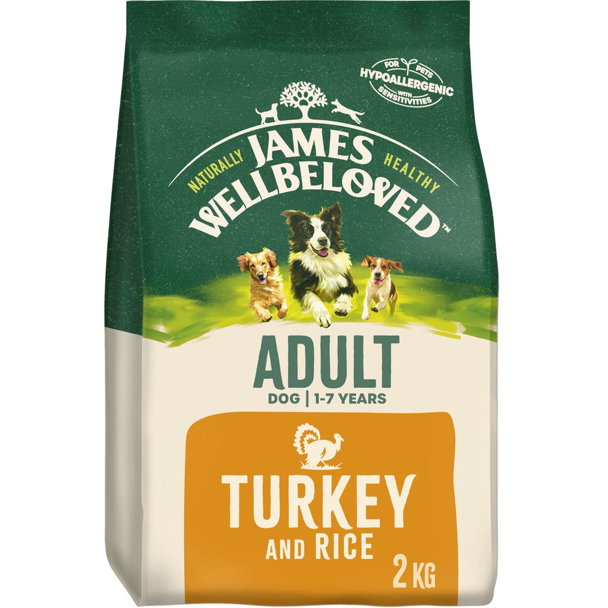 JAMES WELLBELOVED - Hypoallergenic Adult Dry Dog Food - 15 kg - Turkey & Rice - Bulk Dog Food Pack - Sayby’s