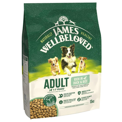 JAMES WELLBELOVED - Hypoallergenic Adult Dry Dog Food - 15 kg - Turkey & Rice - Bulk Dog Food Pack - Sayby’s