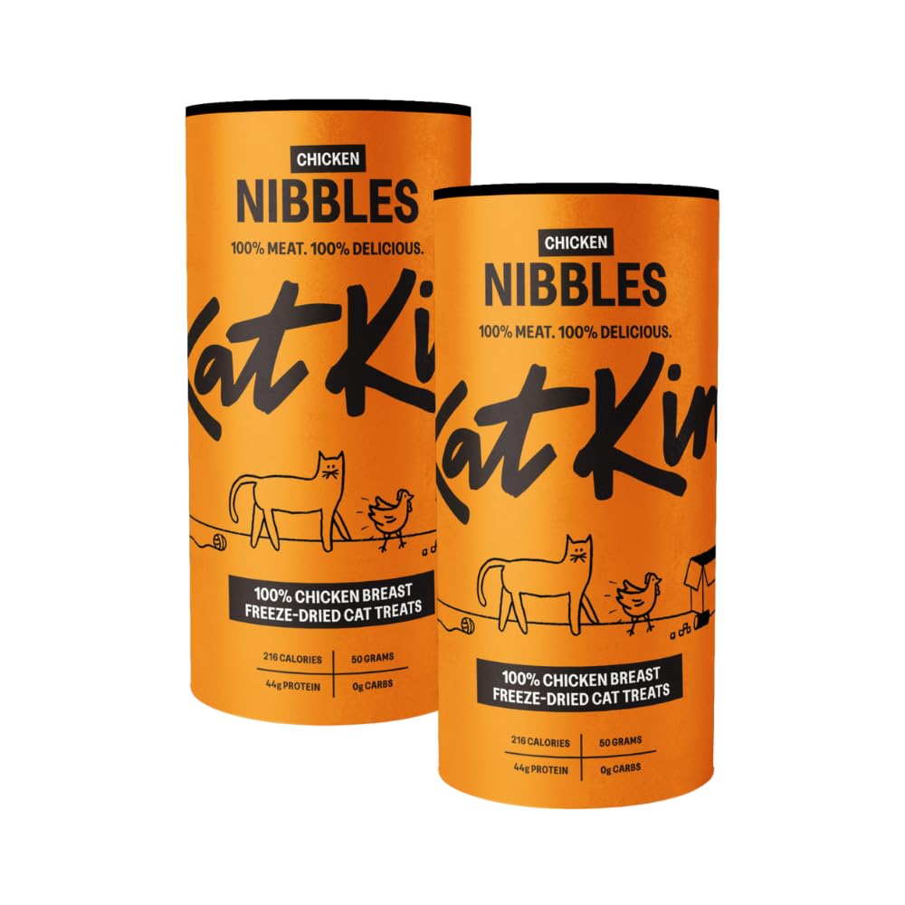 KatKin Chicken Nibbles (50g Tube): 100% Breast Freeze-Dried Cat Treats – Delicious Fresh Chicken; Freeze-Dried to Protect Nutrition; Made in the UK for Cats and Kittens - Sayby’s