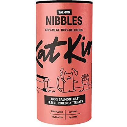 KatKin Salmon Nibbles (50g Tube) - 100% Fresh Fillet Freeze-Dried Cat Treats Made in the UK for Cats and Kittens - Sayby’s