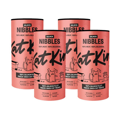 KatKin Salmon Nibbles (50g Tube) - 100% Fresh Fillet Freeze-Dried Cat Treats Made in the UK for Cats and Kittens - Sayby’s