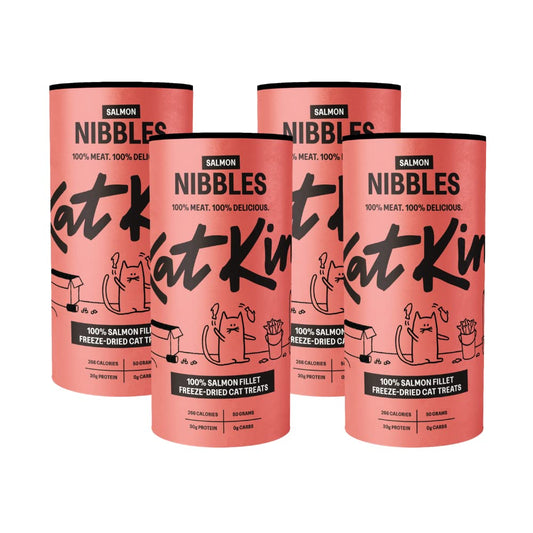 KatKin Salmon Nibbles (50g Tube) - 100% Fresh Fillet Freeze-Dried Cat Treats Made in the UK for Cats and Kittens - Sayby’s