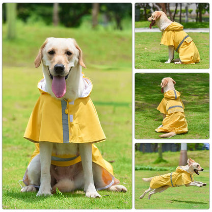 KOOGAL Waterproof Dog Raincoat with Hood Reflective Design with Leash Hole, Adjustable Reflective Jacket,Rain Poncho, Breathable and Lightweight, Suitable for Rainy Day Walking - Sayby’s