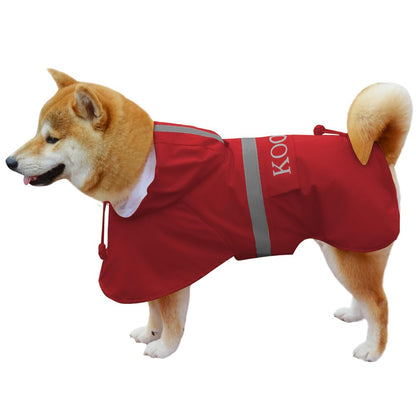 KOOGAL Waterproof Dog Raincoat with Hood Reflective Design with Leash Hole, Adjustable Reflective Jacket,Rain Poncho, Breathable and Lightweight, Suitable for Rainy Day Walking - Sayby’s