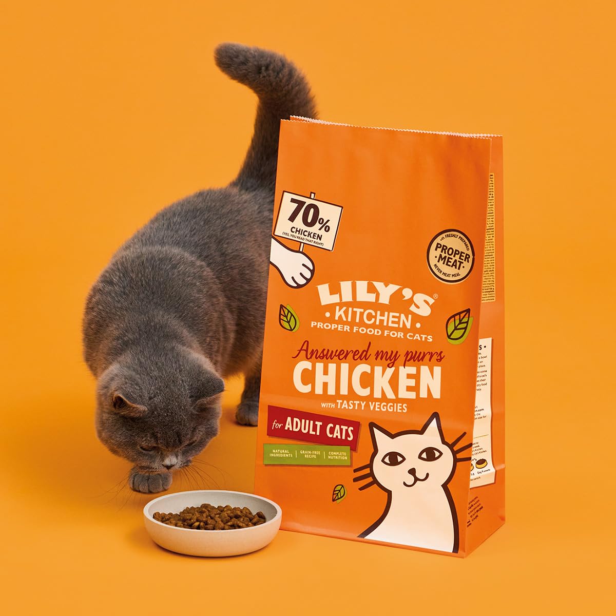 Lily's Kitchen Made with Natural Ingredients Adult Dry Cat Food Bag Grain-Free Recipe - Sayby’s