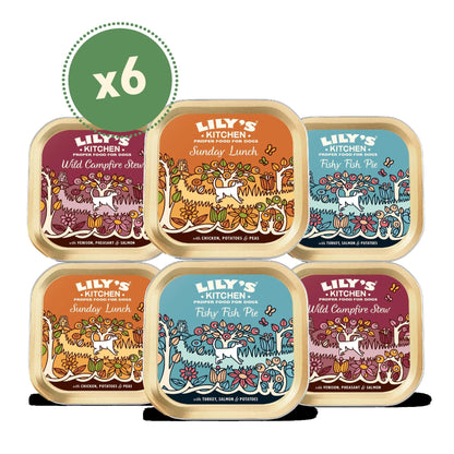 Lily's Kitchen Natural Adult Dog Food Wet Trays - Classic Dinners Multipack - Chicken, Lamb & Beef - Complete Meal Recipes - Sayby’s