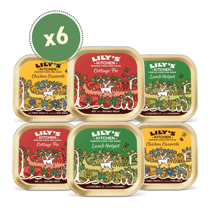 Lily's Kitchen Natural Adult Dog Food Wet Trays - Classic Dinners Multipack - Chicken, Lamb & Beef - Complete Meal Recipes - Sayby’s