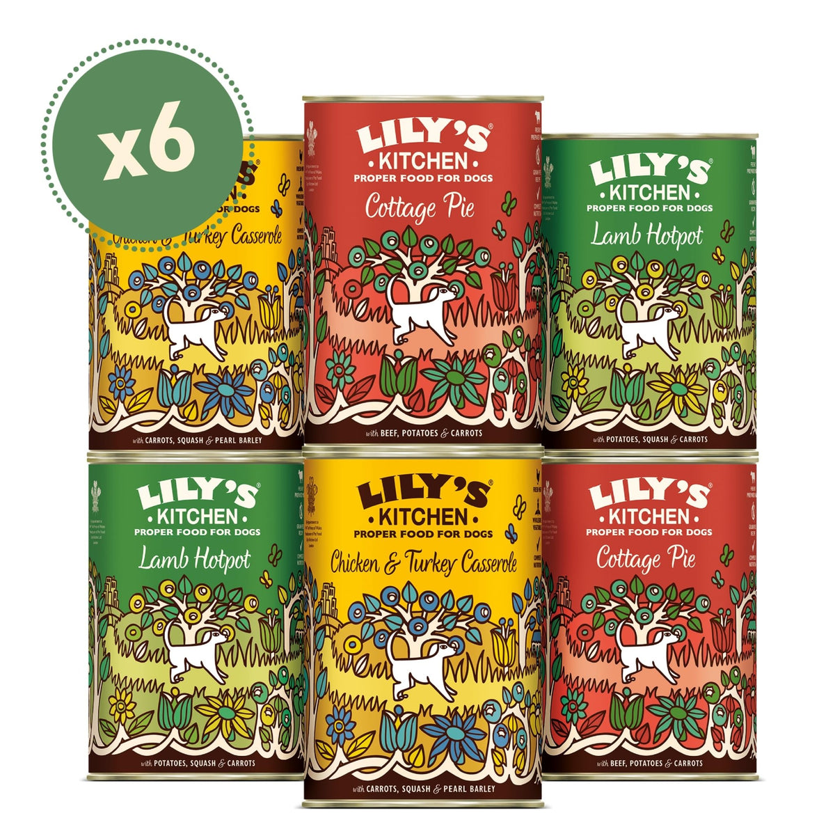 Lily's Kitchen Natural Adult Wet Dog Food Tins Grain-Free Recipe Variety pack 400g - Sayby’s