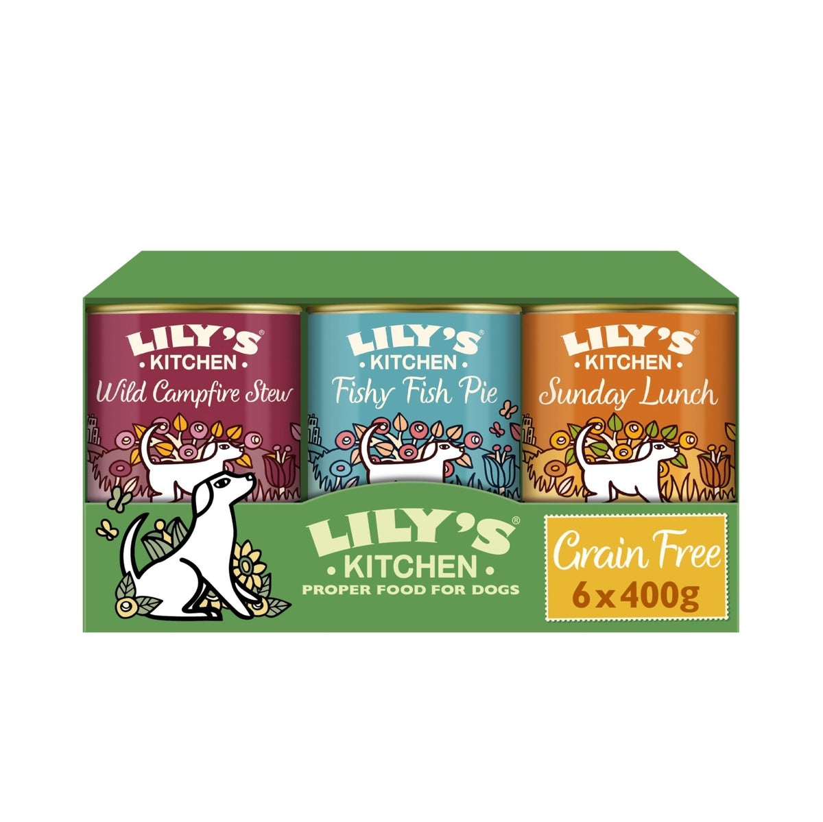 Lily's Kitchen Natural Adult Wet Dog Food Tins Grain-Free Recipe Variety pack 400g - Sayby’s