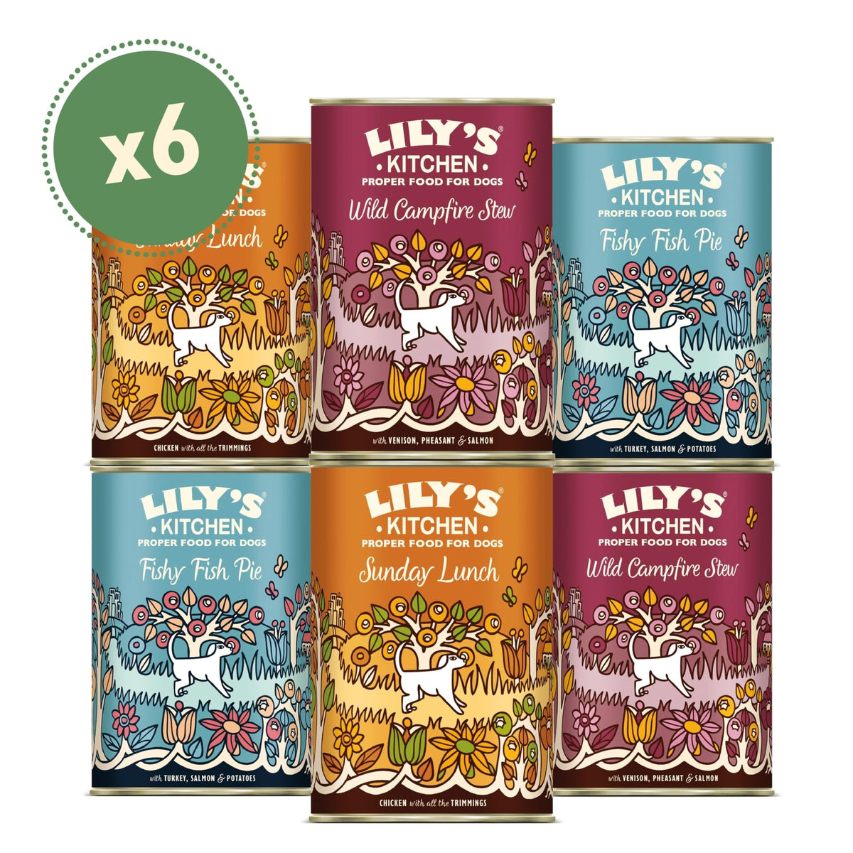 Lily's Kitchen Natural Adult Wet Dog Food Tins Grain-Free Recipe Variety pack 400g - Sayby’s