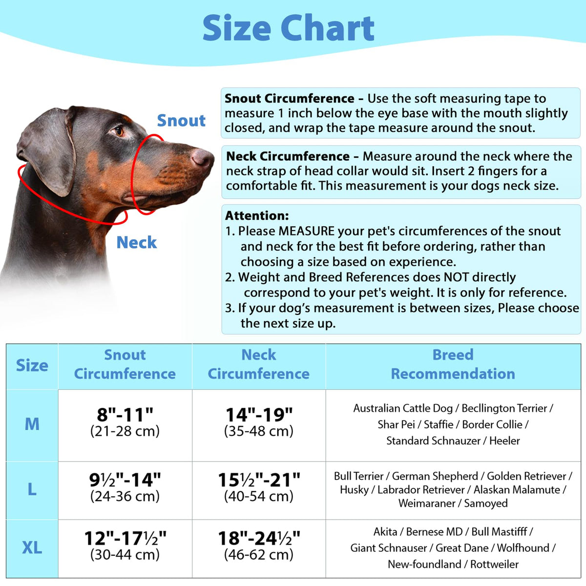 Mayerzon Dog Head Collar with Soft Padded, Gentle Leader for Medium Large Dogs, No Pull Head Harness, Anti Pull Adjustable Reflective Training Head Halter Collar (M) - Sayby’s