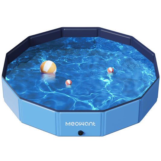 Meowant Foldable Dog Pool Dog Paddling Pool, Upgrade Thickened PP Material Swimming Pools for Large Dogs, Indoor Outdoor Portable Dog Pool, Large Kids Bath Pool with 4pcs Repair Patch (4XL-87 x 16) - Sayby’s