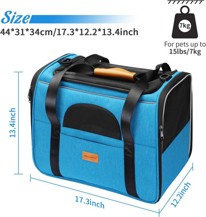 Morpilot Portable Pet Carrier Bag, Top Opening, Removable Mat and Breathable Mesh, Foldable Transport Carrier for Dogs and Cats, with Shoulder Strap and Pet Bowl - Sayby’s