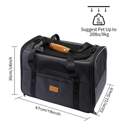 Morpilot Portable Pet Carrier Bag, Top Opening, Removable Mat and Breathable Mesh, Foldable Transport Carrier for Dogs and Cats, with Shoulder Strap and Pet Bowl - Sayby’s