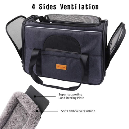 Morpilot Portable Pet Carrier Bag, Top Opening, Removable Mat and Breathable Mesh, Foldable Transport Carrier for Dogs and Cats, with Shoulder Strap and Pet Bowl - Sayby’s