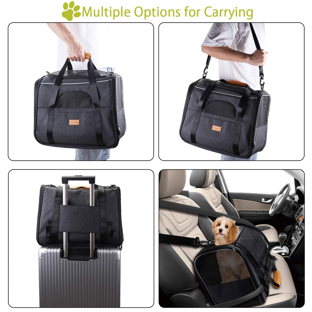 Morpilot Portable Pet Carrier Bag, Top Opening, Removable Mat and Breathable Mesh, Foldable Transport Carrier for Dogs and Cats, with Shoulder Strap and Pet Bowl - Sayby’s