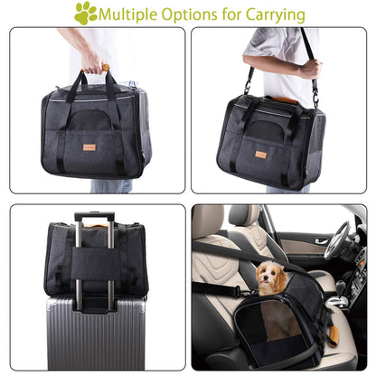 Morpilot Portable Pet Carrier Bag, Top Opening, Removable Mat and Breathable Mesh, Foldable Transport Carrier for Dogs and Cats, with Shoulder Strap and Pet Bowl - Sayby’s
