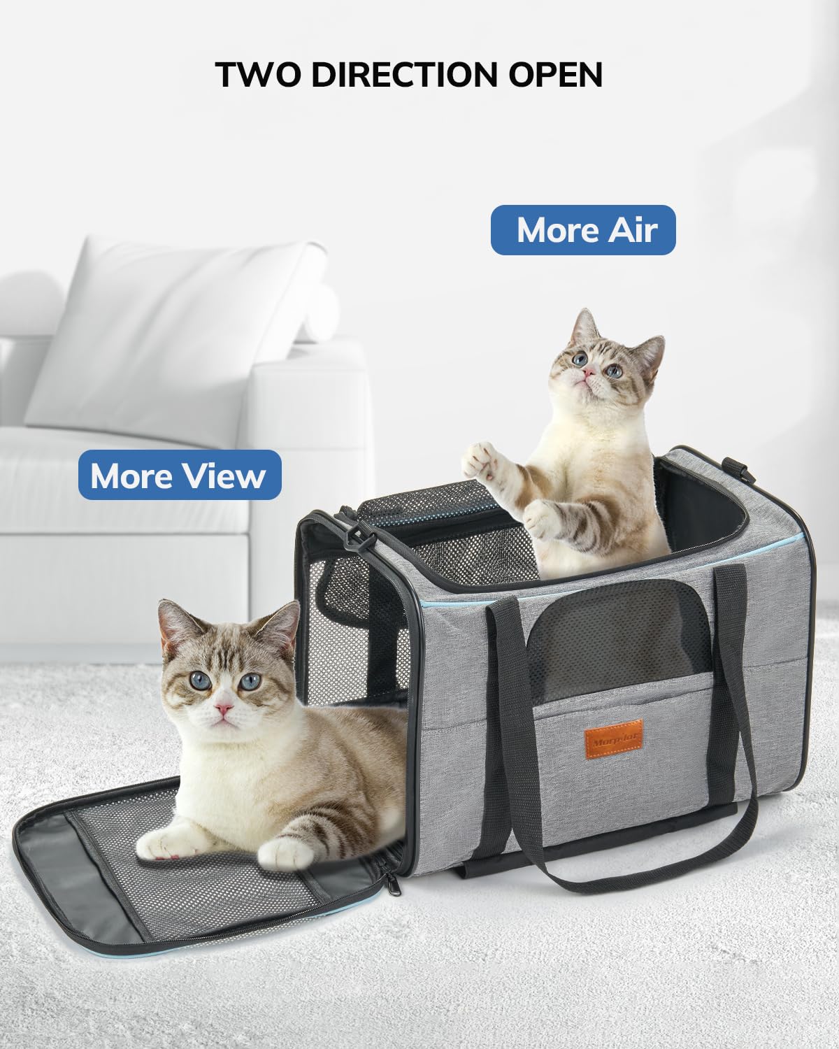 Morpilot Portable Pet Carrier Bag, Top Opening, Removable Mat and Breathable Mesh, Foldable Transport Carrier for Dogs and Cats, with Shoulder Strap and Pet Bowl - Sayby’s