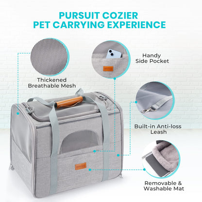 Morpilot Portable Pet Carrier Bag, Top Opening, Removable Mat and Breathable Mesh, Foldable Transport Carrier for Dogs and Cats, with Shoulder Strap and Pet Bowl - Sayby’s
