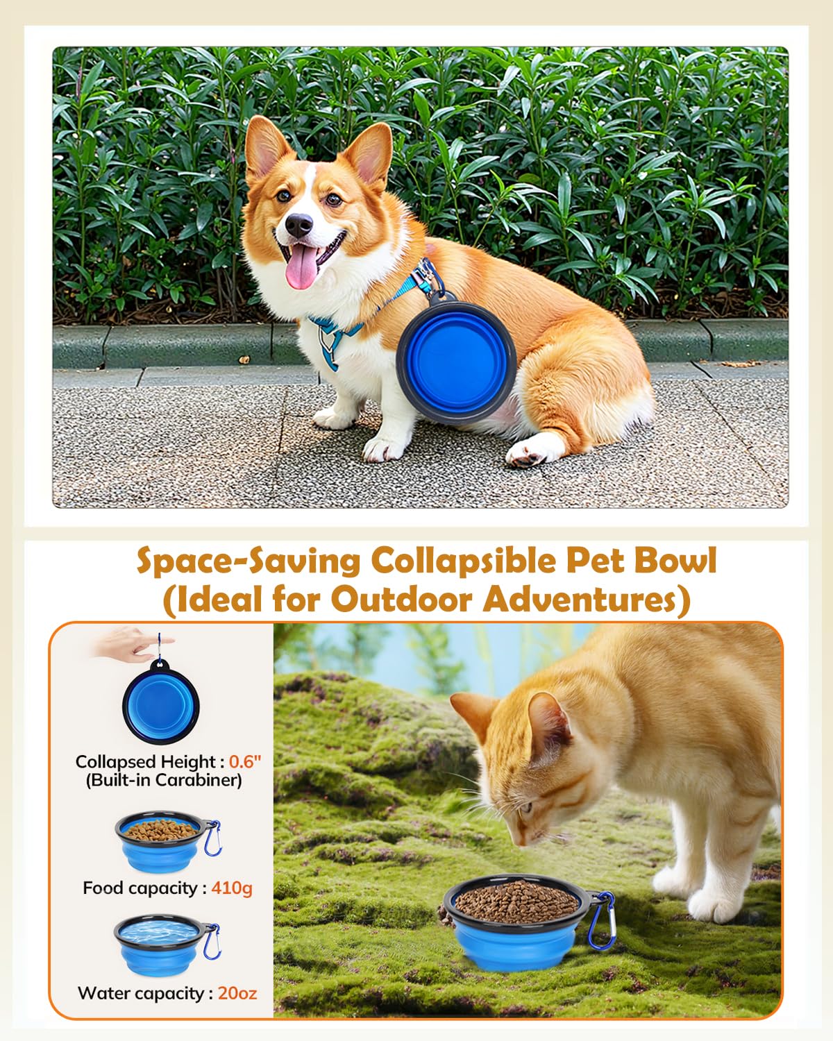Morpilot Portable Pet Carrier Bag, Top Opening, Removable Mat and Breathable Mesh, Foldable Transport Carrier for Dogs and Cats, with Shoulder Strap and Pet Bowl - Sayby’s