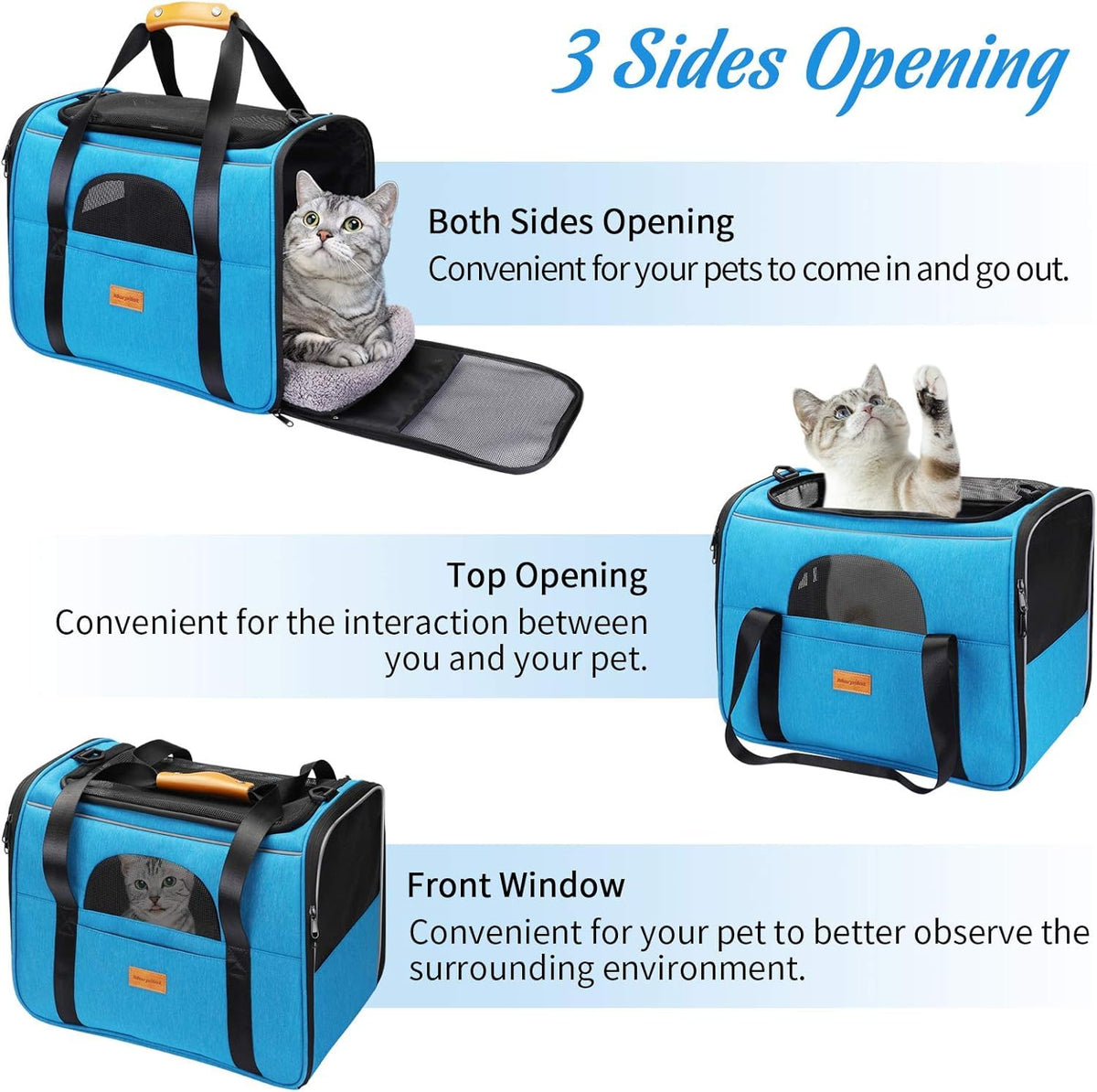 Morpilot Portable Pet Carrier Bag, Top Opening, Removable Mat and Breathable Mesh, Foldable Transport Carrier for Dogs and Cats, with Shoulder Strap and Pet Bowl - Sayby’s