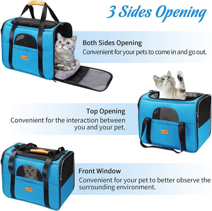 Morpilot Portable Pet Carrier Bag, Top Opening, Removable Mat and Breathable Mesh, Foldable Transport Carrier for Dogs and Cats, with Shoulder Strap and Pet Bowl - Sayby’s