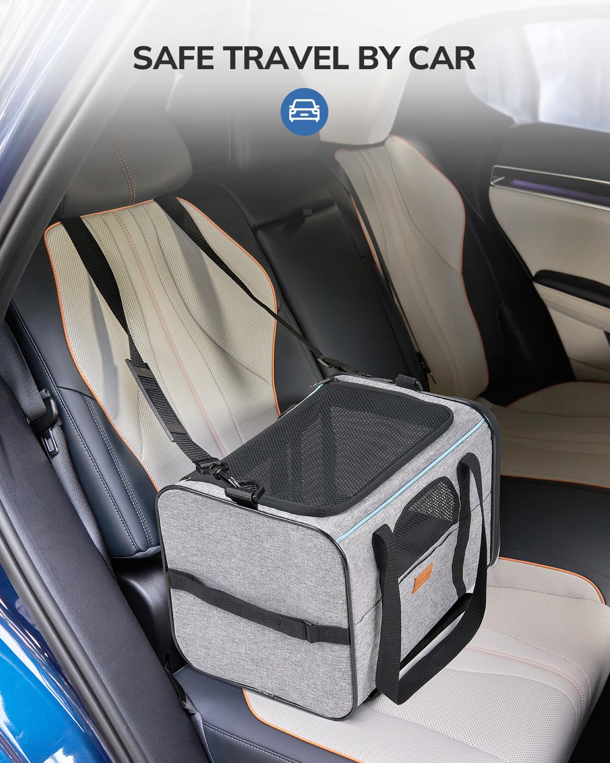 Morpilot Portable Pet Carrier Bag, Top Opening, Removable Mat and Breathable Mesh, Foldable Transport Carrier for Dogs and Cats, with Shoulder Strap and Pet Bowl - Sayby’s