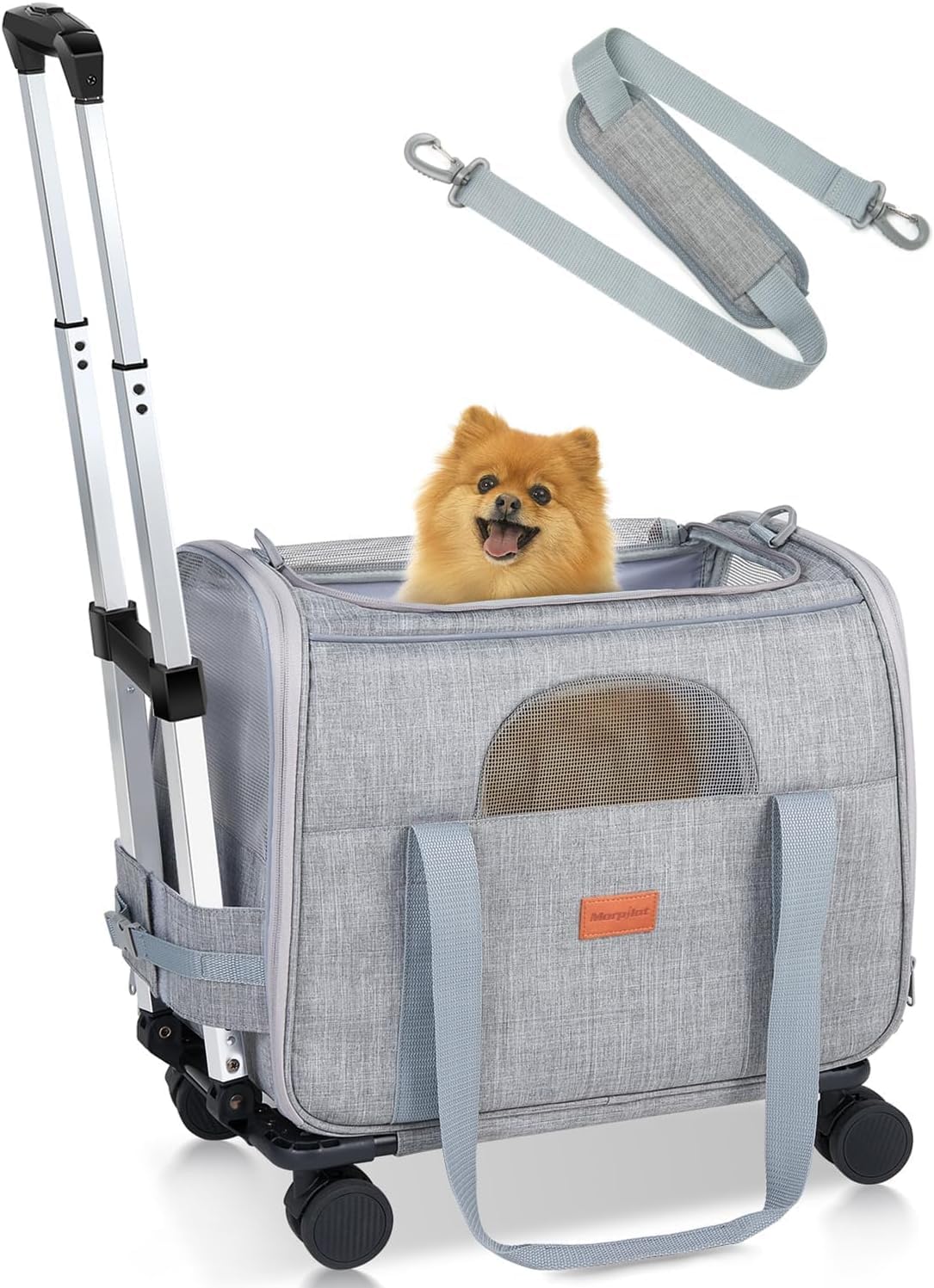 Morpilot Portable Pet Carrier Bag, Top Opening, Removable Mat and Breathable Mesh, Foldable Transport Carrier for Dogs and Cats, with Shoulder Strap and Pet Bowl - Sayby’s