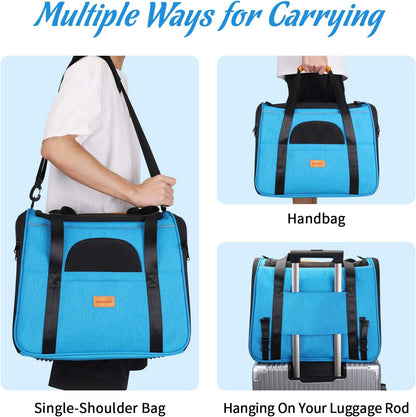 Morpilot Portable Pet Carrier Bag, Top Opening, Removable Mat and Breathable Mesh, Foldable Transport Carrier for Dogs and Cats, with Shoulder Strap and Pet Bowl - Sayby’s