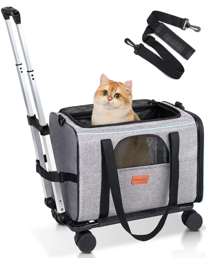 Morpilot Portable Pet Carrier Bag, Top Opening, Removable Mat and Breathable Mesh, Foldable Transport Carrier for Dogs and Cats, with Shoulder Strap and Pet Bowl - Sayby’s