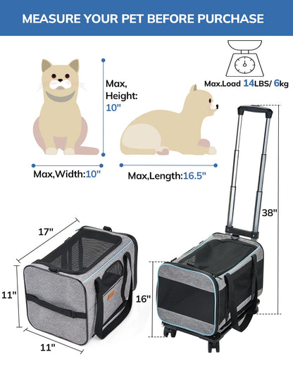Morpilot Portable Pet Carrier Bag, Top Opening, Removable Mat and Breathable Mesh, Foldable Transport Carrier for Dogs and Cats, with Shoulder Strap and Pet Bowl - Sayby’s