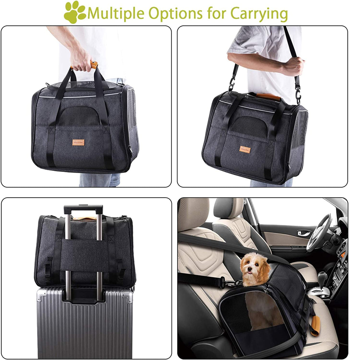 Morpilot Portable Pet Carrier Bag, Top Opening, Removable Mat and Breathable Mesh, Foldable Transport Carrier for Dogs and Cats, with Shoulder Strap and Pet Bowl - Sayby’s