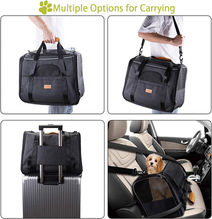 Morpilot Portable Pet Carrier Bag, Top Opening, Removable Mat and Breathable Mesh, Foldable Transport Carrier for Dogs and Cats, with Shoulder Strap and Pet Bowl - Sayby’s