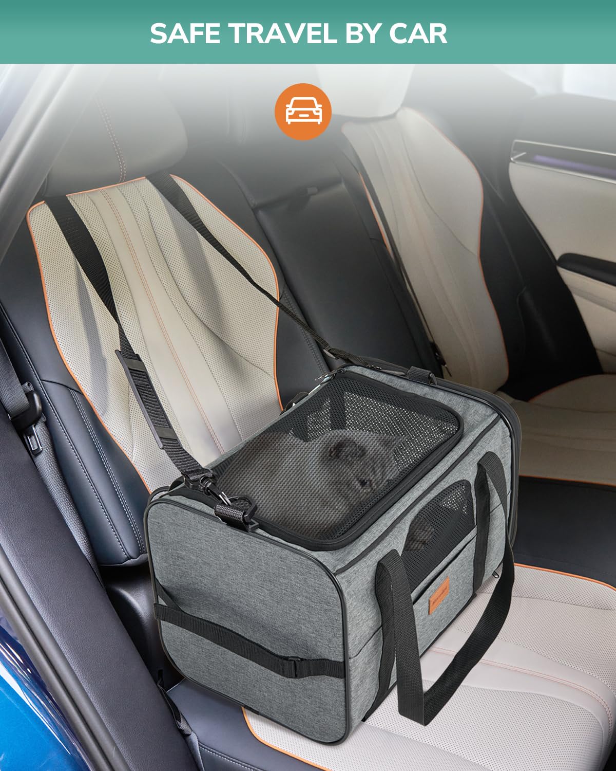 Morpilot Portable Pet Carrier Bag, Top Opening, Removable Mat and Breathable Mesh, Foldable Transport Carrier for Dogs and Cats, with Shoulder Strap and Pet Bowl - Sayby’s