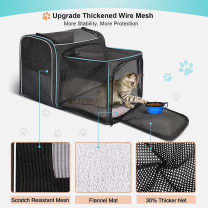 Morpilot Portable Pet Carrier Bag, Top Opening, Removable Mat and Breathable Mesh, Foldable Transport Carrier for Dogs and Cats, with Shoulder Strap and Pet Bowl - Sayby’s