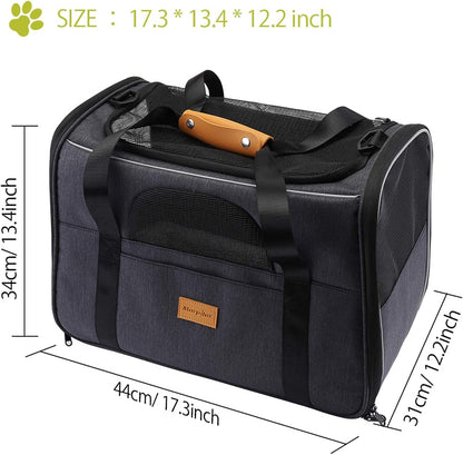 Morpilot Portable Pet Carrier Bag, Top Opening, Removable Mat and Breathable Mesh, Foldable Transport Carrier for Dogs and Cats, with Shoulder Strap and Pet Bowl - Sayby’s