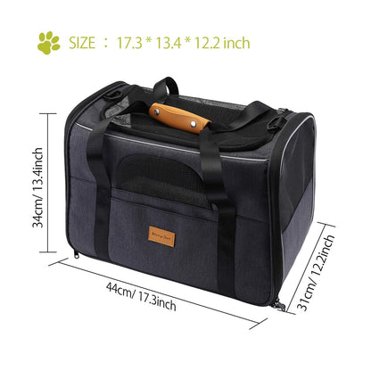 Morpilot Portable Pet Carrier Bag, Top Opening, Removable Mat and Breathable Mesh, Foldable Transport Carrier for Dogs and Cats, with Shoulder Strap and Pet Bowl - Sayby’s