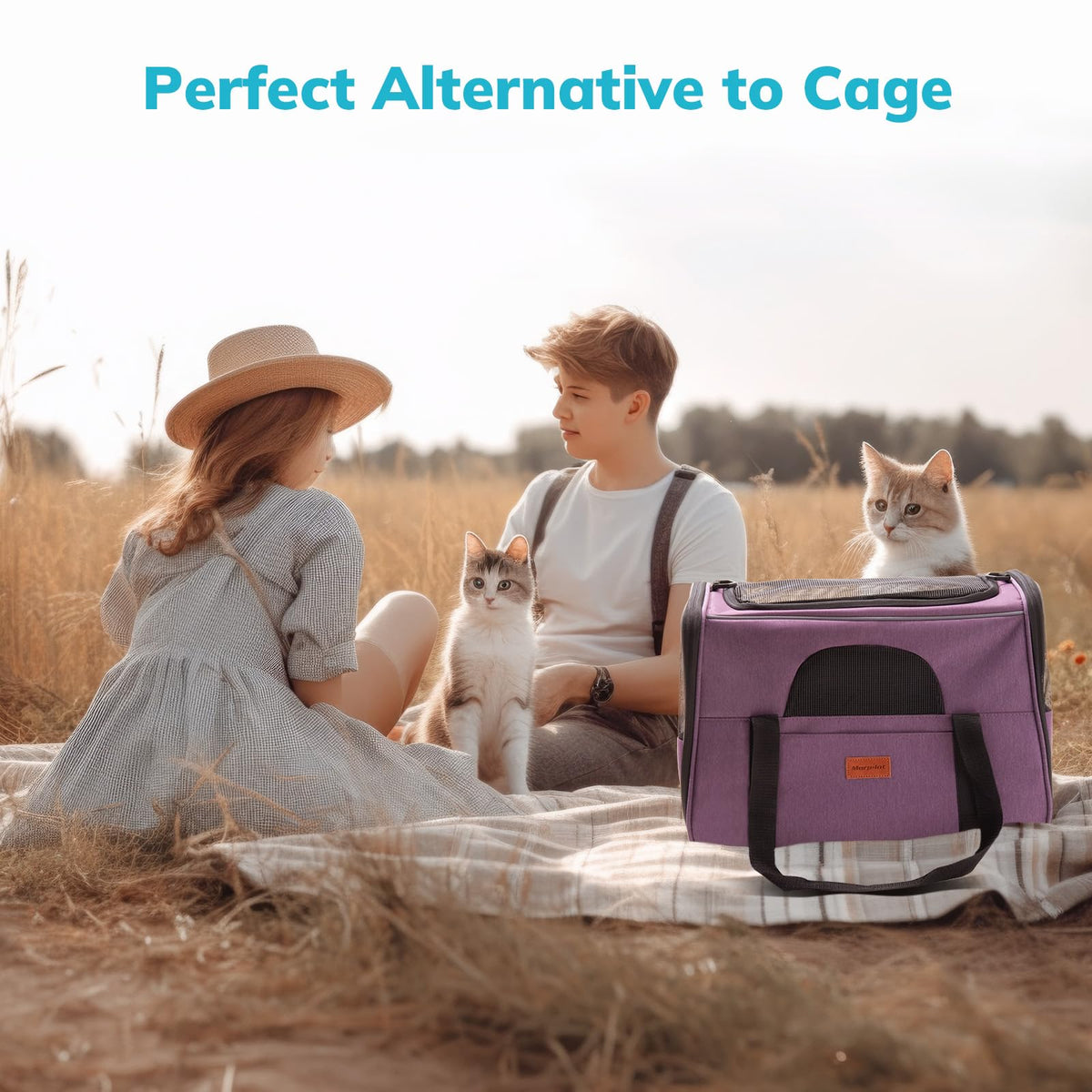 Morpilot Portable Pet Carrier Bag, Top Opening, Removable Mat and Breathable Mesh, Foldable Transport Carrier for Dogs and Cats, with Shoulder Strap and Pet Bowl - Sayby’s